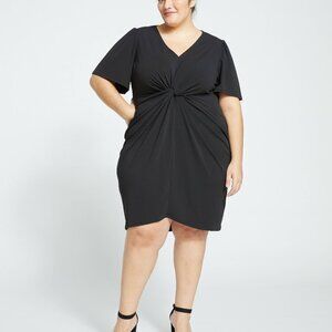 NWT! Universal Standard Modiva Twist Dress Crepe Jersey PLUS 2X, 3X, 4X Black